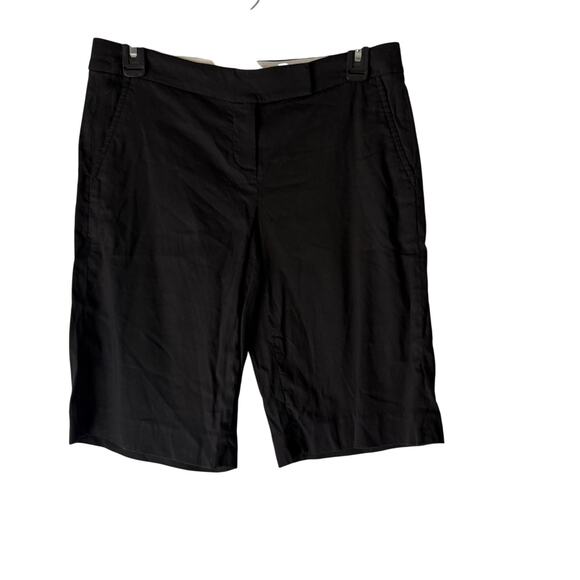 Elie Tahari Black Linen‎ Blend Bermuda Shorts Size 2 XS Career - Picture 1 of 7